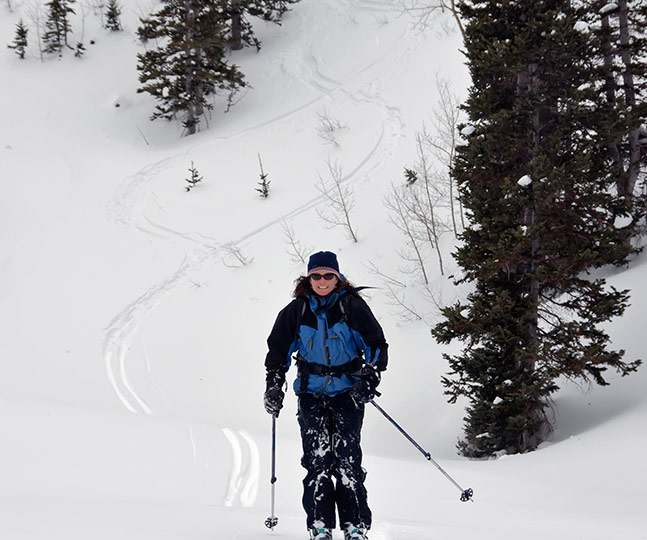 smiling skier